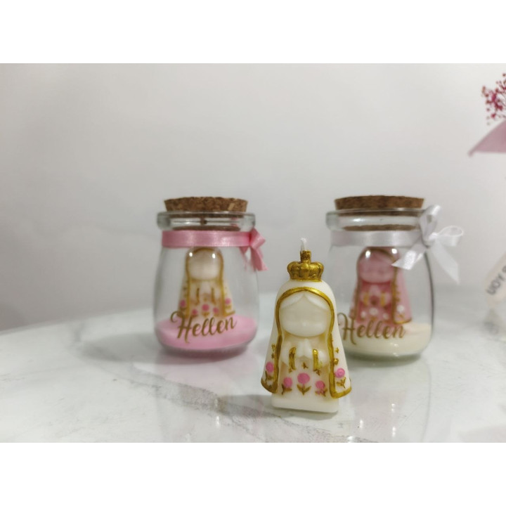 Virgen mini en frasco