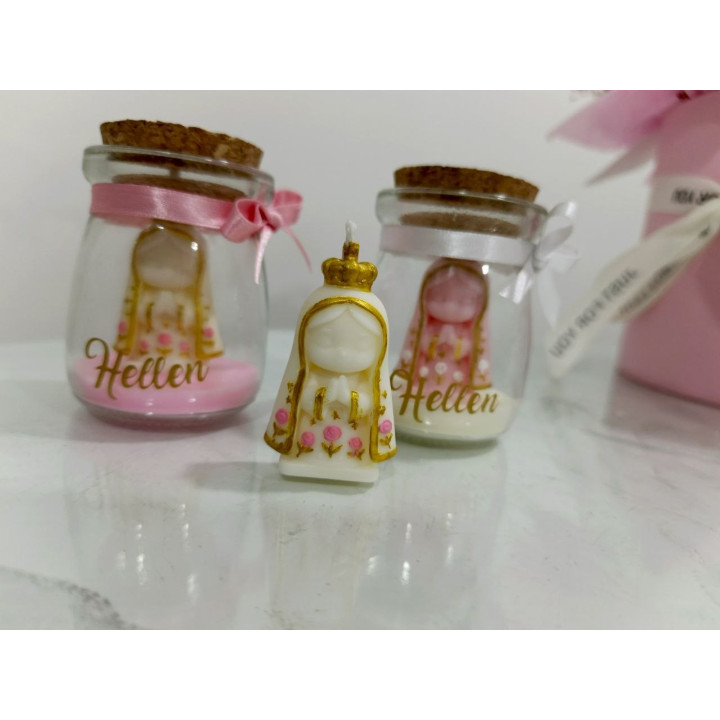Virgen mini en frasco