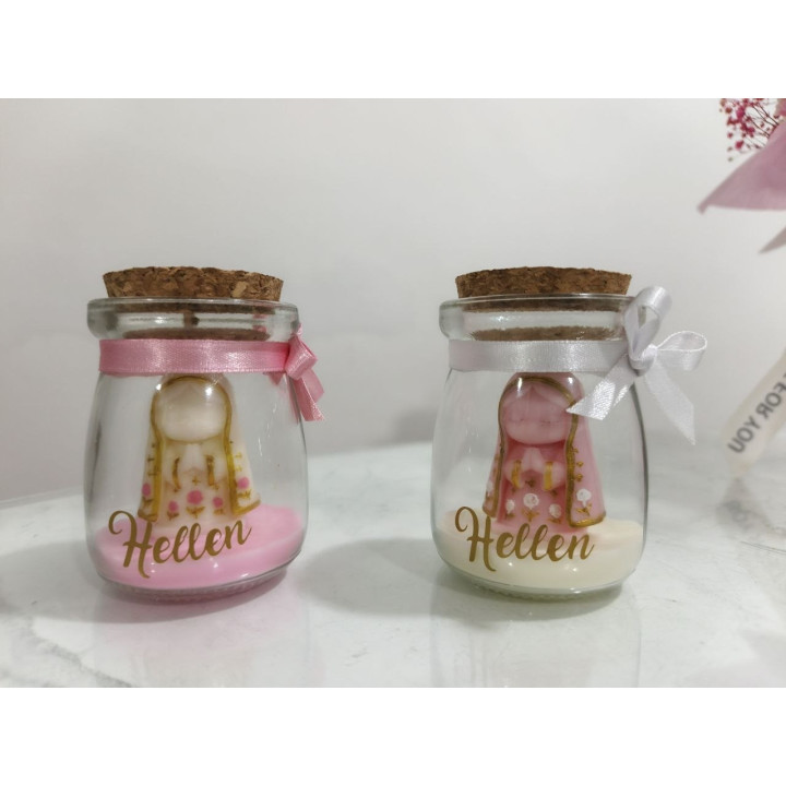Virgen mini en frasco