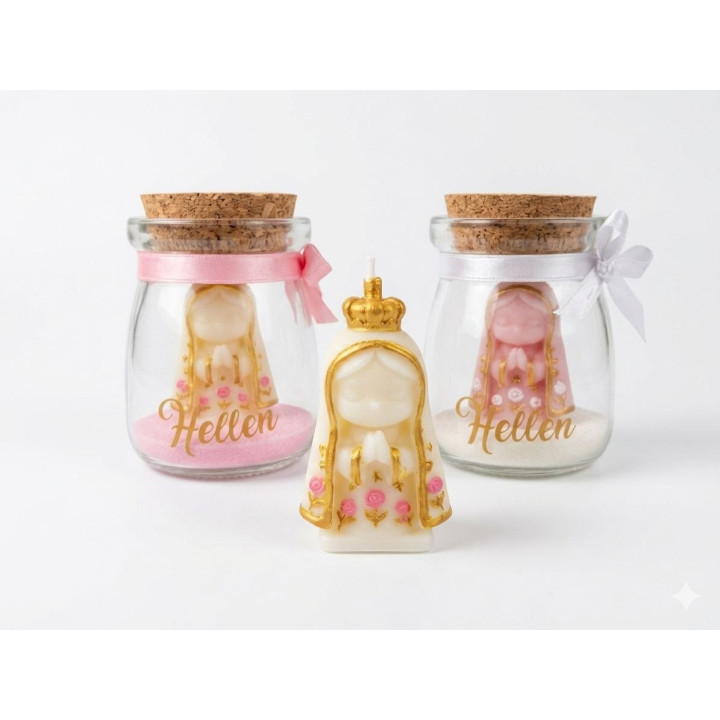 Virgen mini en frasco